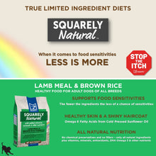 Squarely Natural limited ingredient dog food features and benefits.