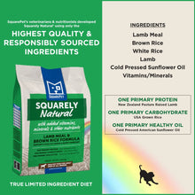 Squarely Natural limited ingredient dog food ingredients.